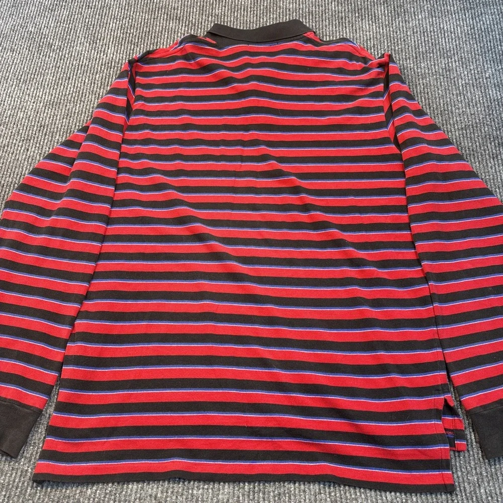 Polo Ralph Lauren Shirt Mens XL Rugby Long Sleeve Polo Black Red Pony
